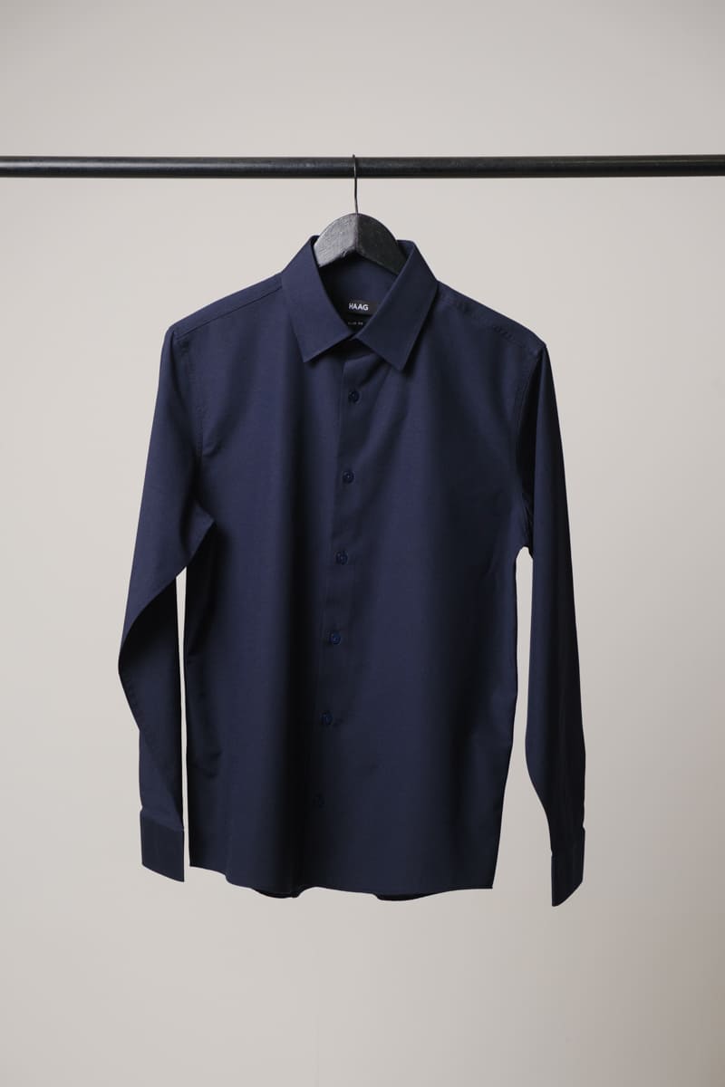 Kit 3 - Camisa Passa Fácil Manga Longa - Azul Marinho