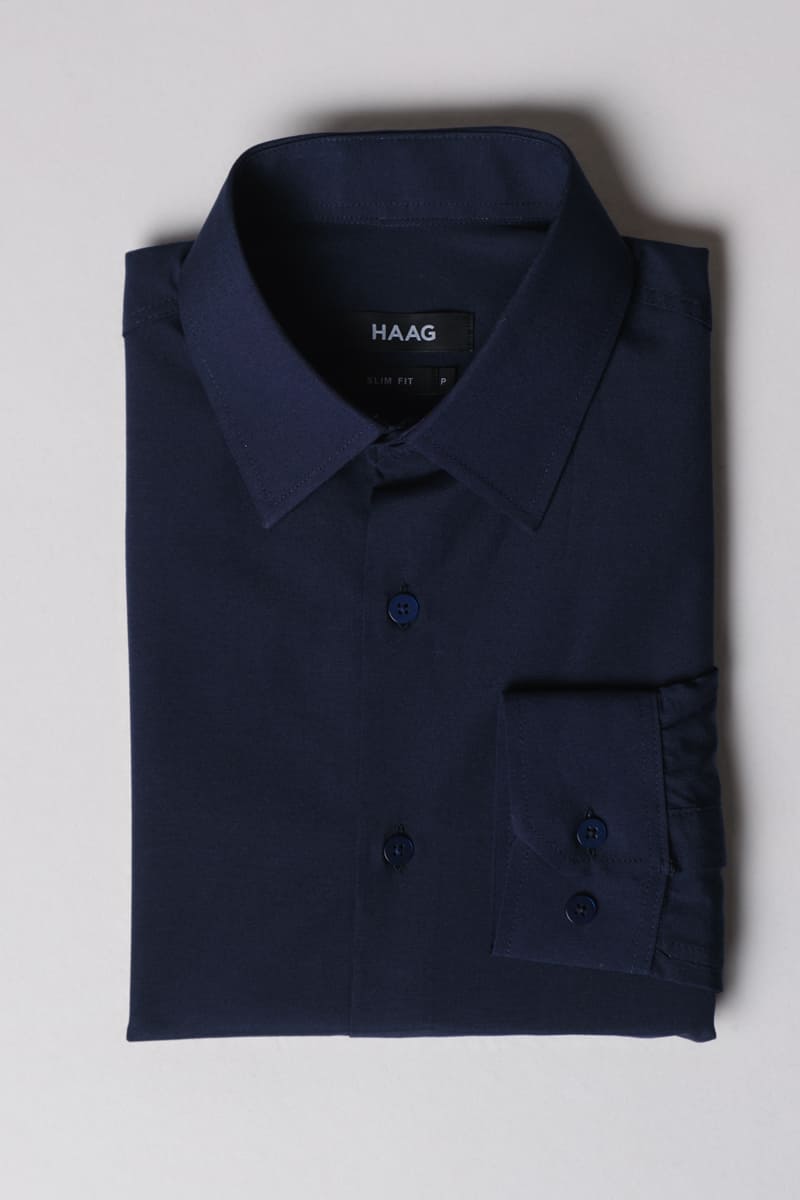 Kit 3 - Camisa Passa Fácil Manga Longa - Azul Marinho