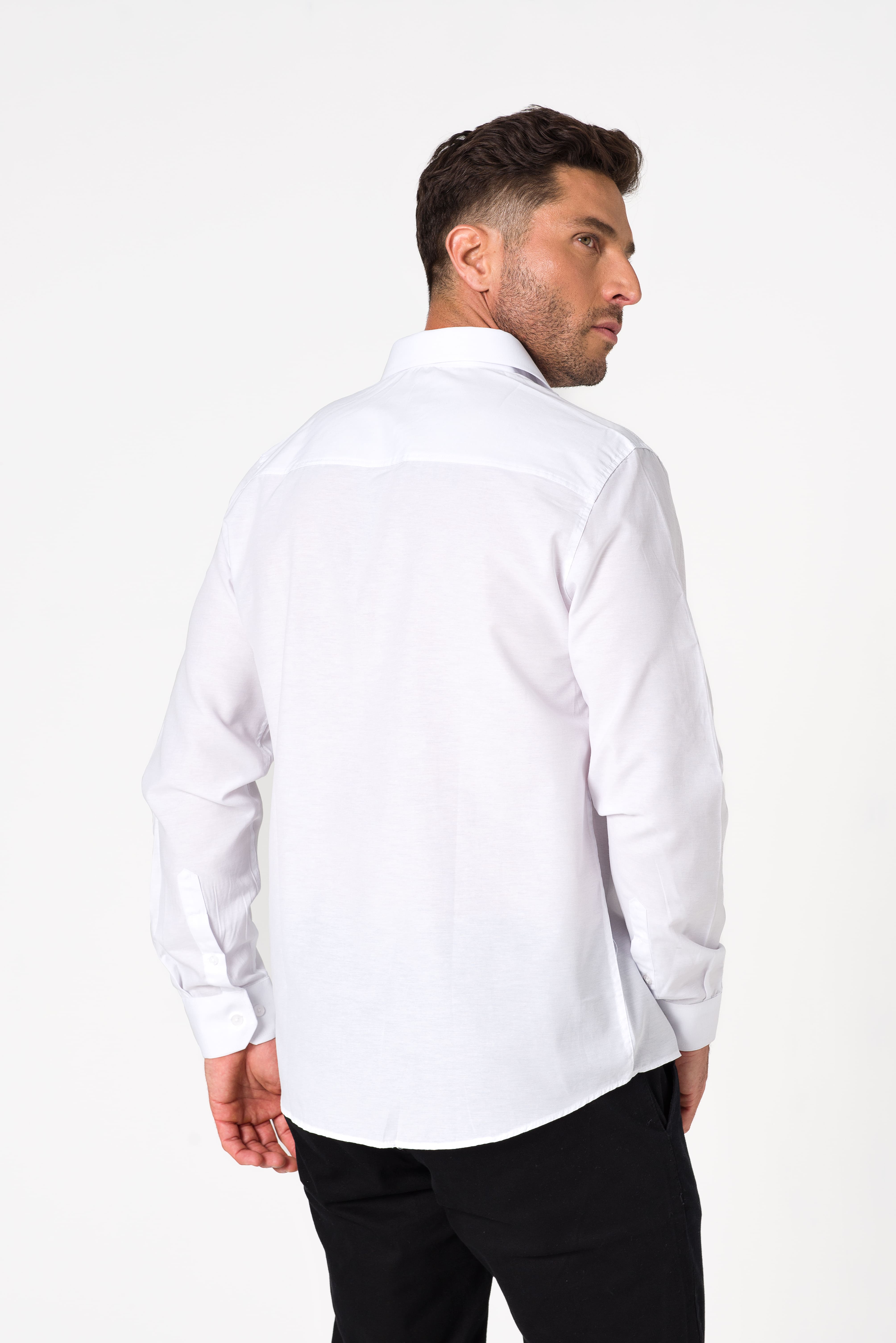 Kit 3 - Camisa Passa Fácil Manga Longa - Branca