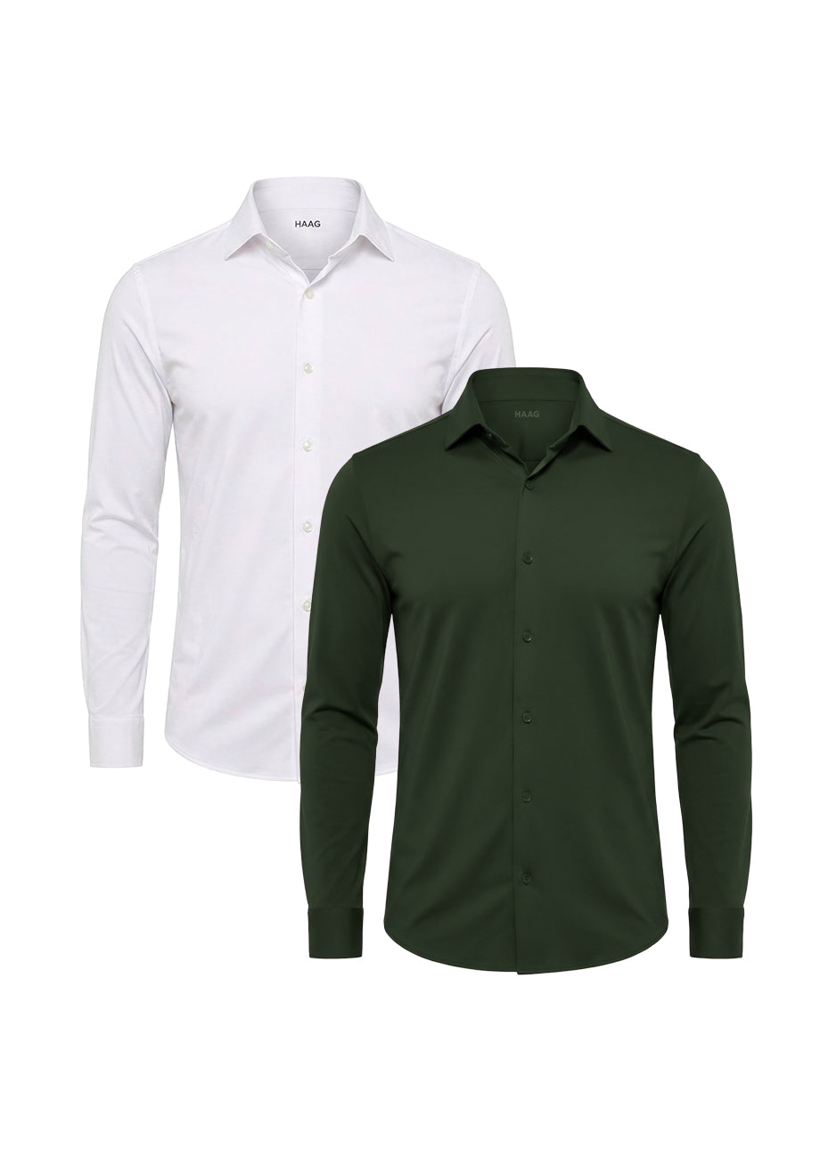 Kit 2 - Camisa Tecnológica - Branca/Verde