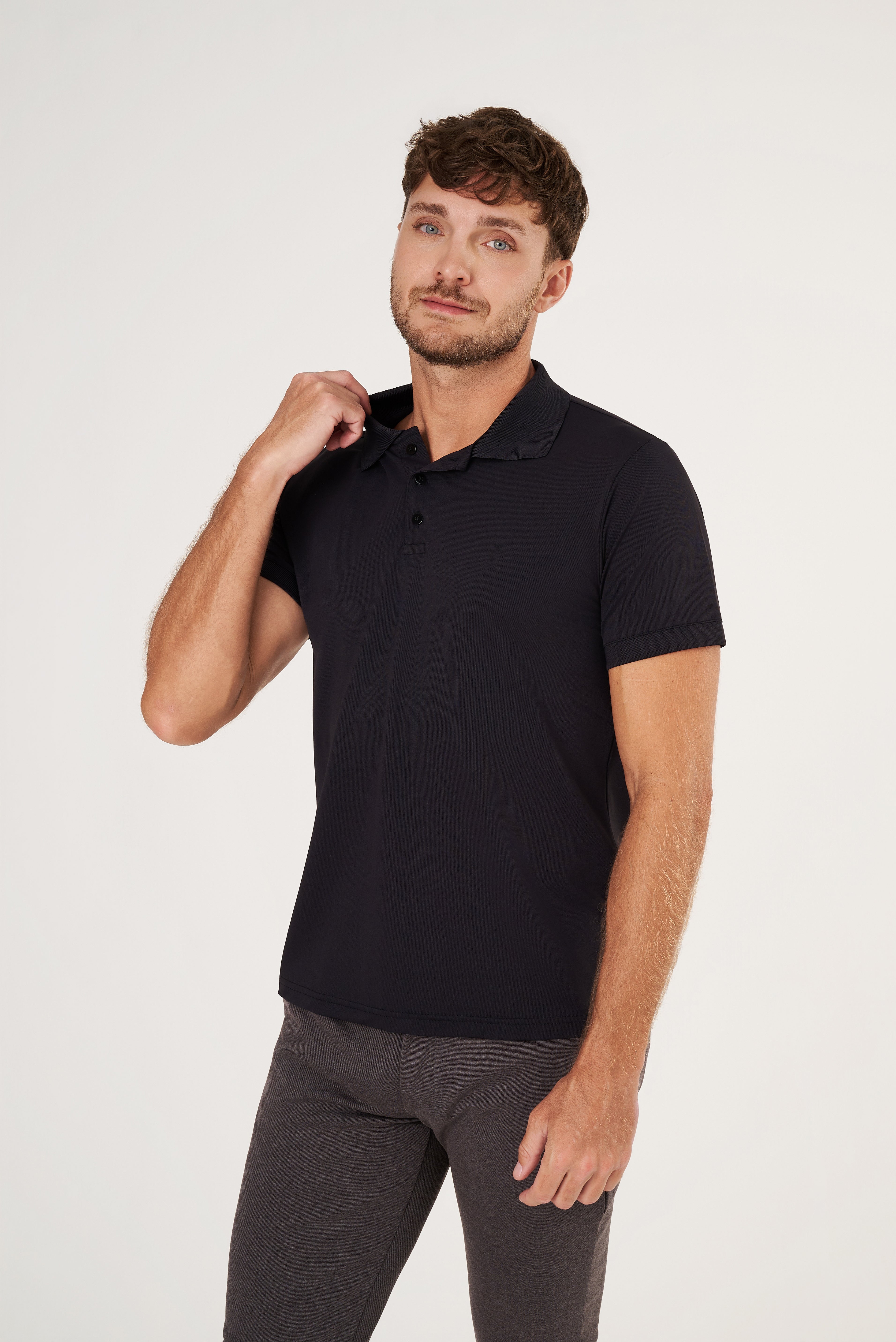 Camisa Polo Flex - Preta