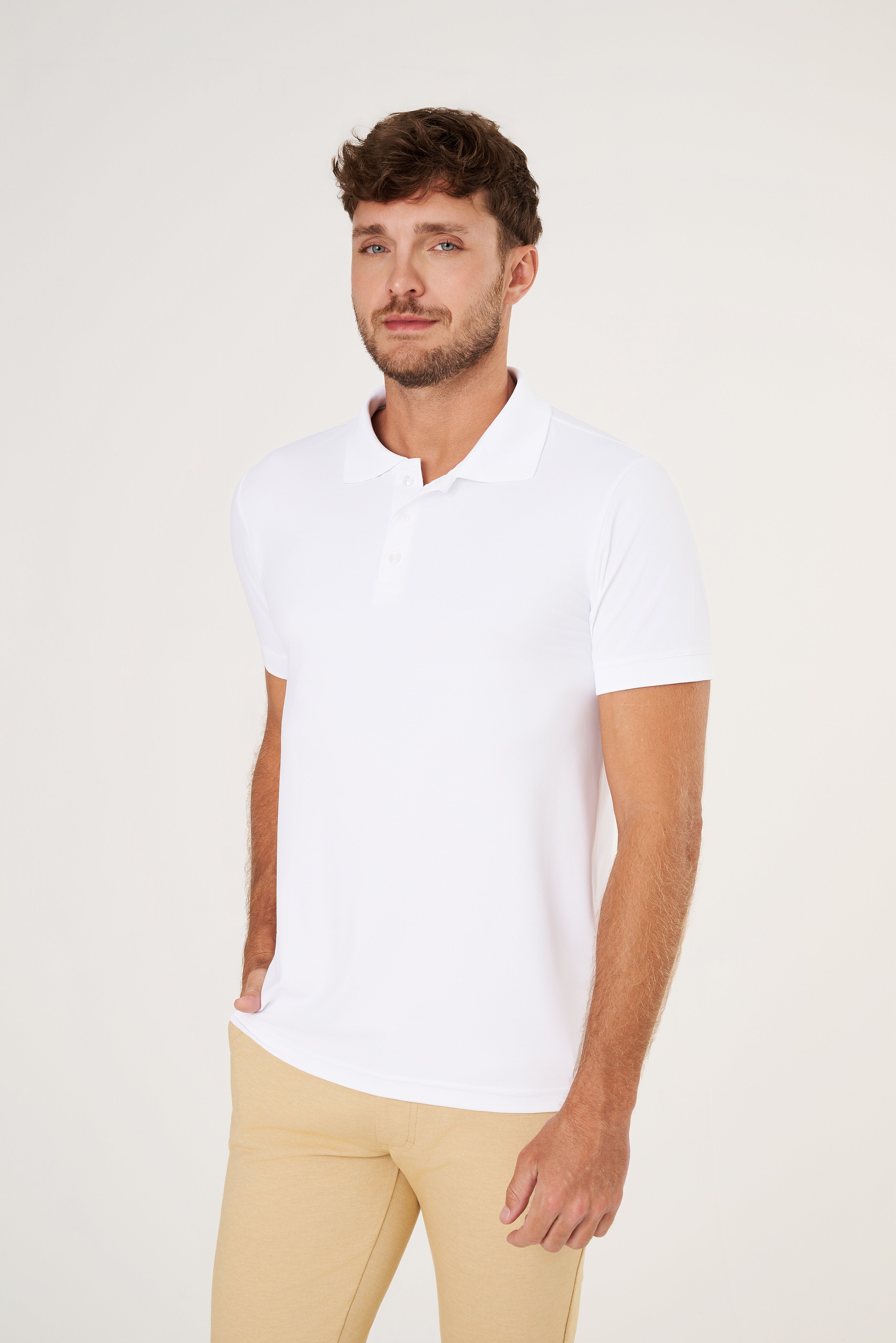 Camisa Polo Flex - Branca