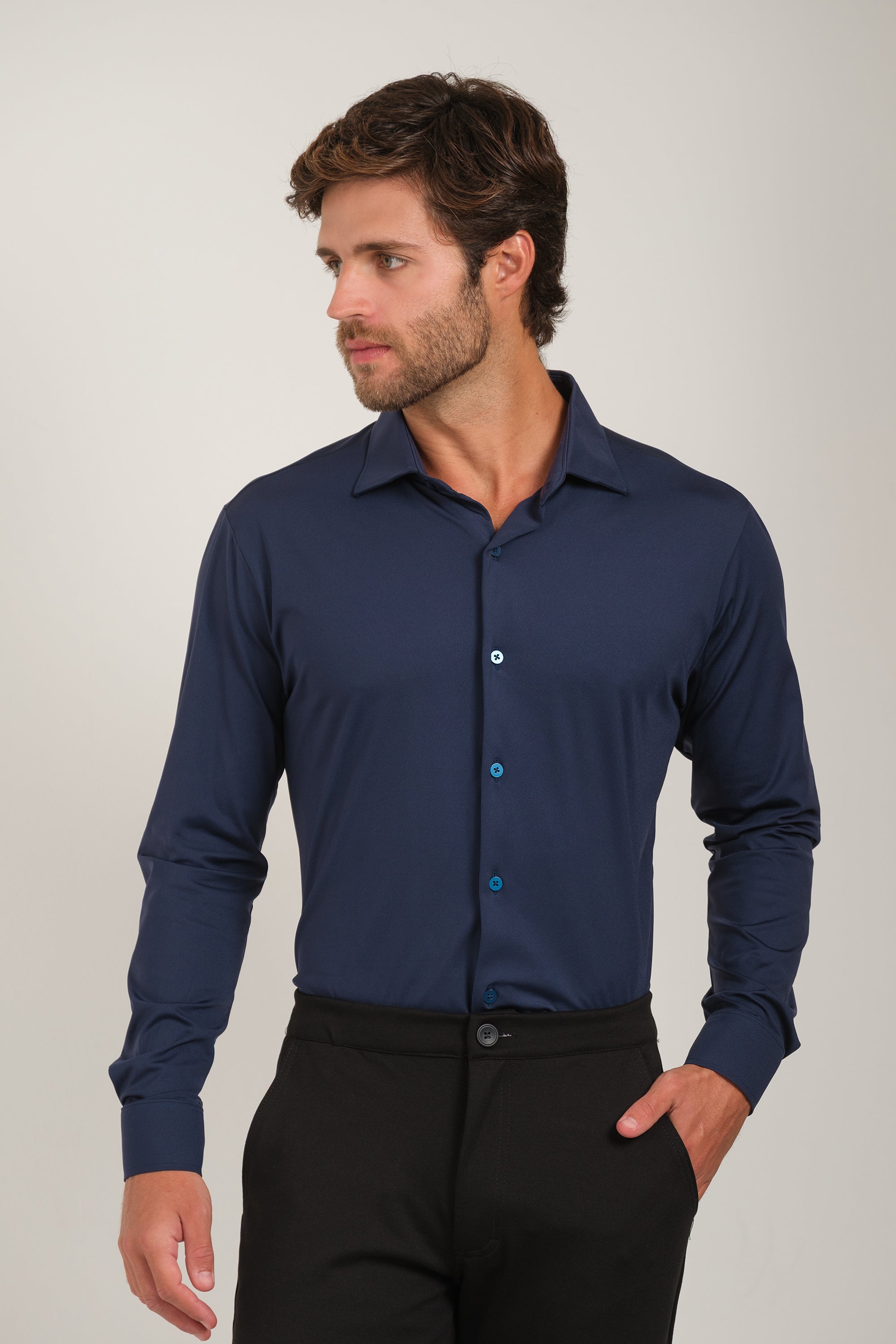 Camisa Tech - Não precisa passar - Marinho