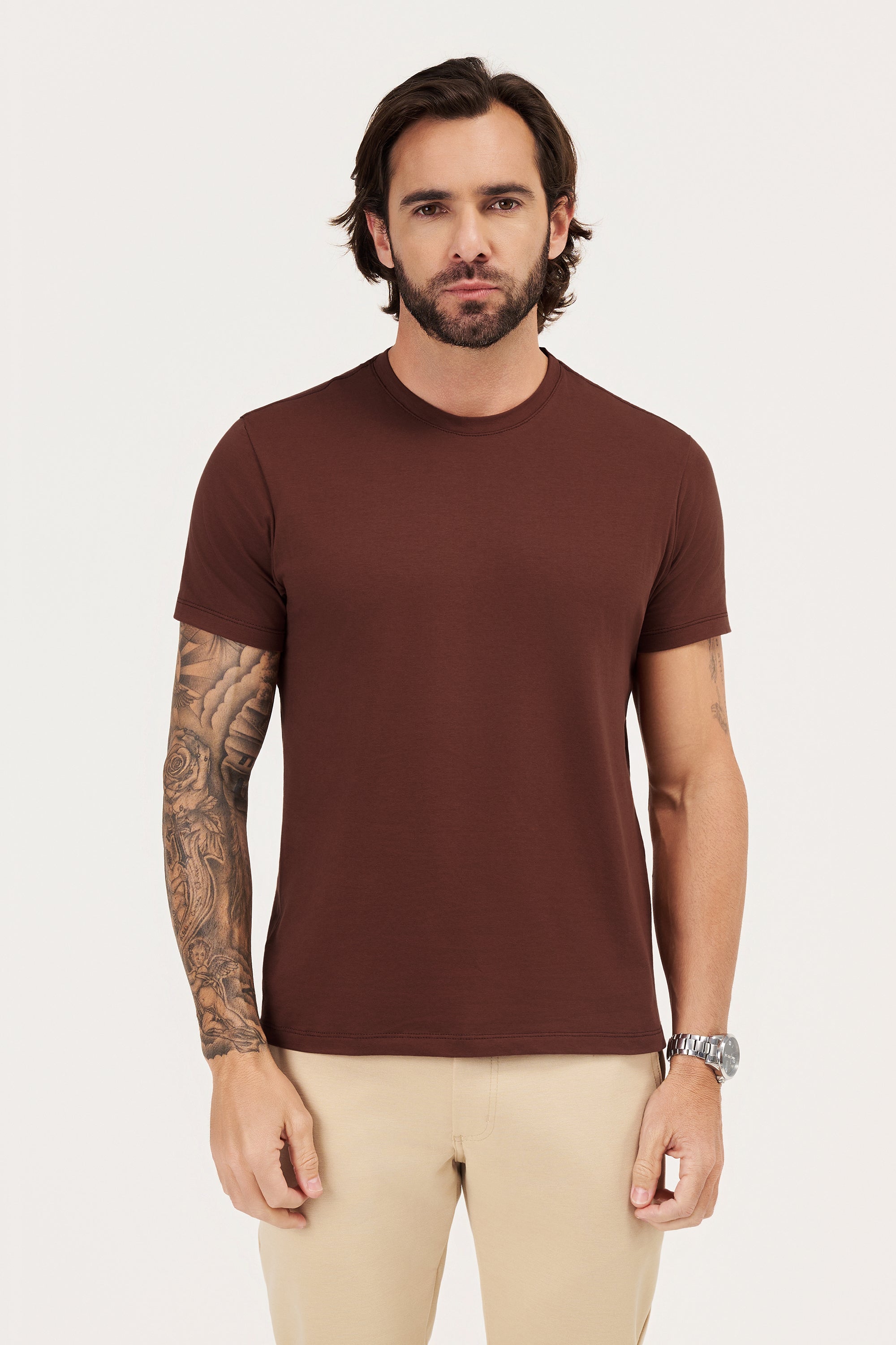 Camiseta Algodão Egípcio - Chocolate