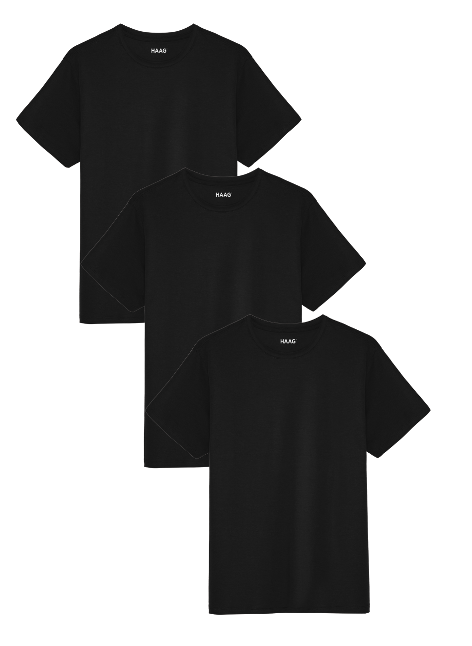 Kit 3 - Camiseta Algodão Egípcio - Preta