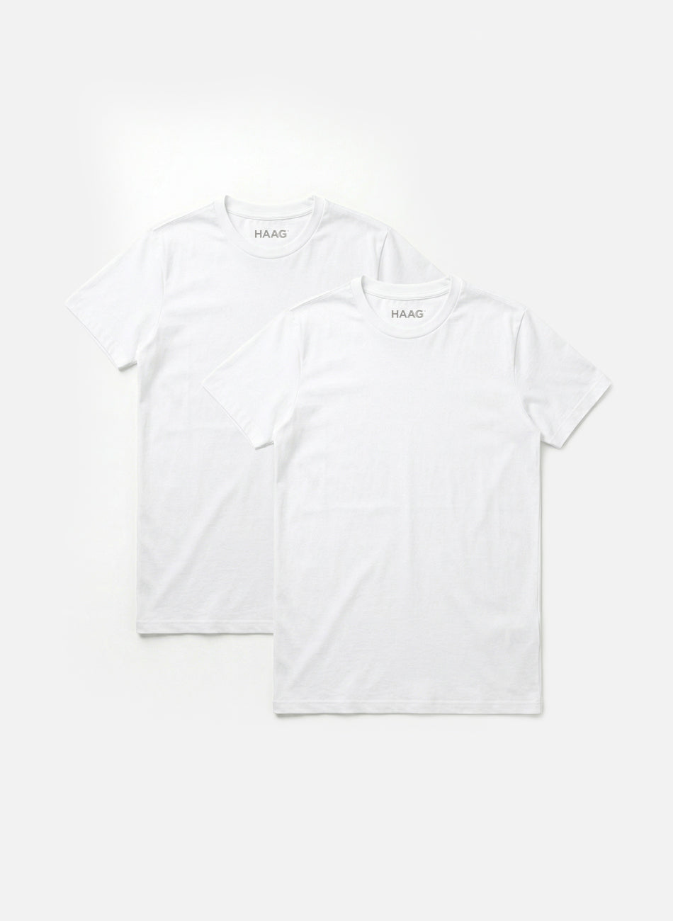 Kit 2 - Camiseta Algodão Egípcio - Branca