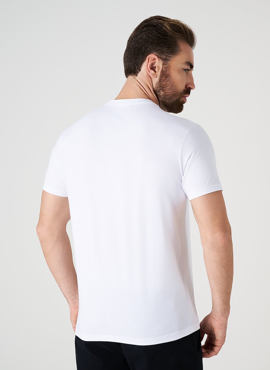 Kit 3 - Camiseta Algodão Egípcio - Branca/Preta/Azul Marinho