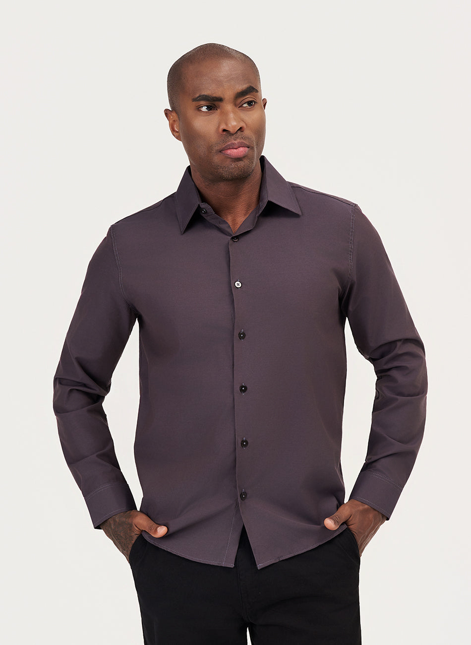 Camisa Passa Fácil Manga Longa - Chumbo - Chumbo | Haag