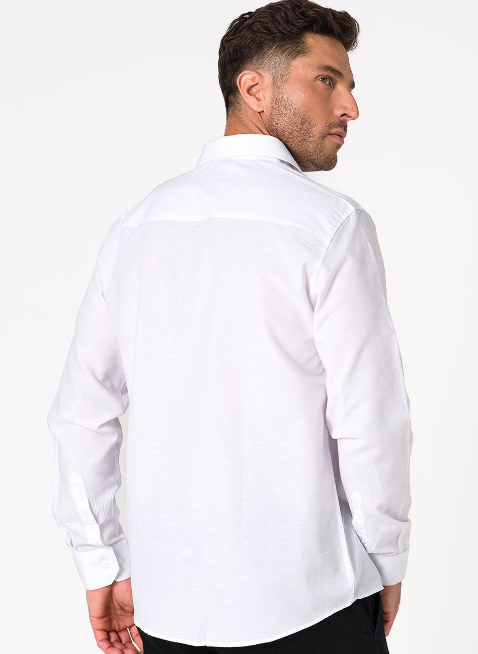 Camisa Passa Fácil Manga Longa - Branca
