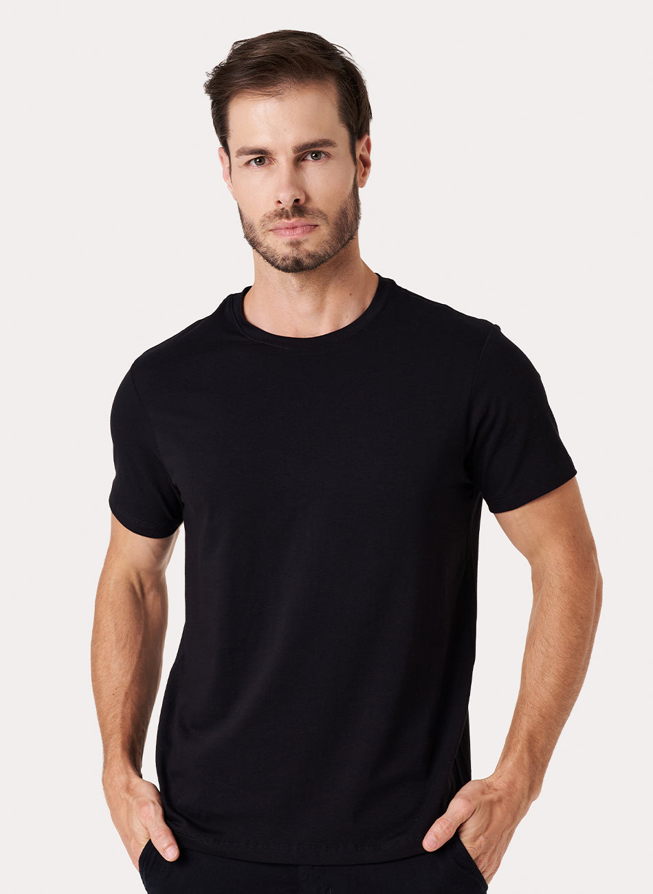 Camiseta Algodão Egípcio - Monte seu Kit - Preta | Haag