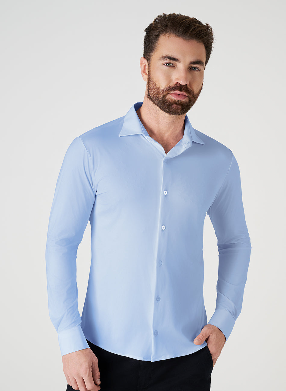 Camisa Tecnológica - Não precisa passar - Azul Claro