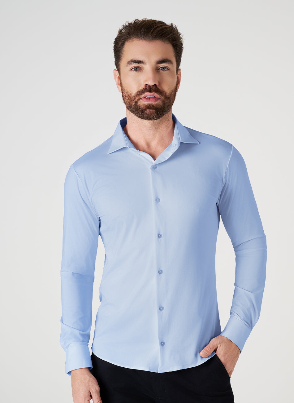 Camisa Tecnológica - Não precisa passar - Azul Claro