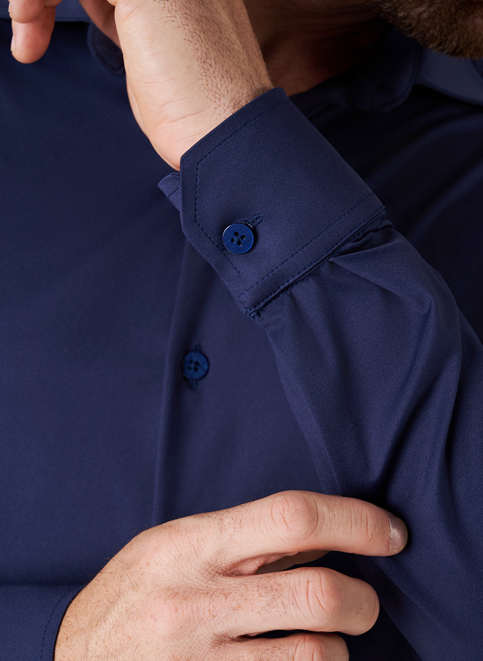 Camisa Tech - Não precisa passar - Marinho - Azul Marinho - Foto 8 | Haag