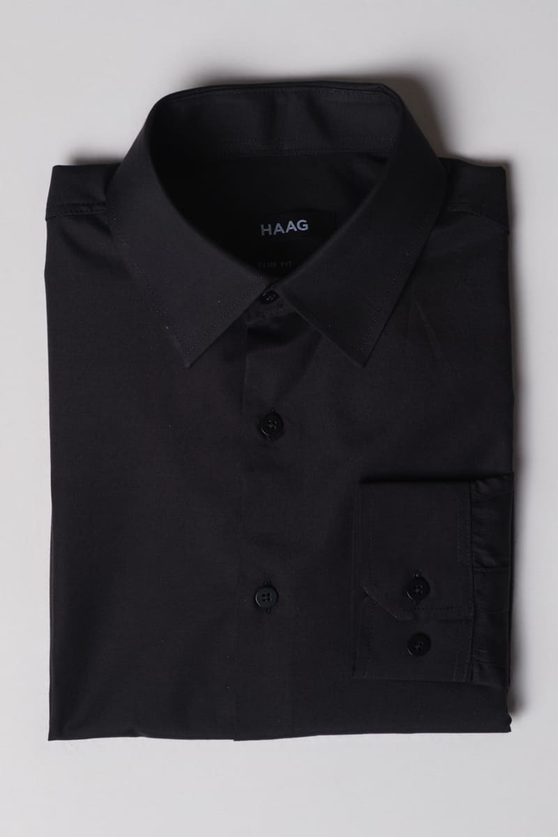 Kit 2 - Camisa Passa Fácil Manga Longa - Preta/Azul Claro