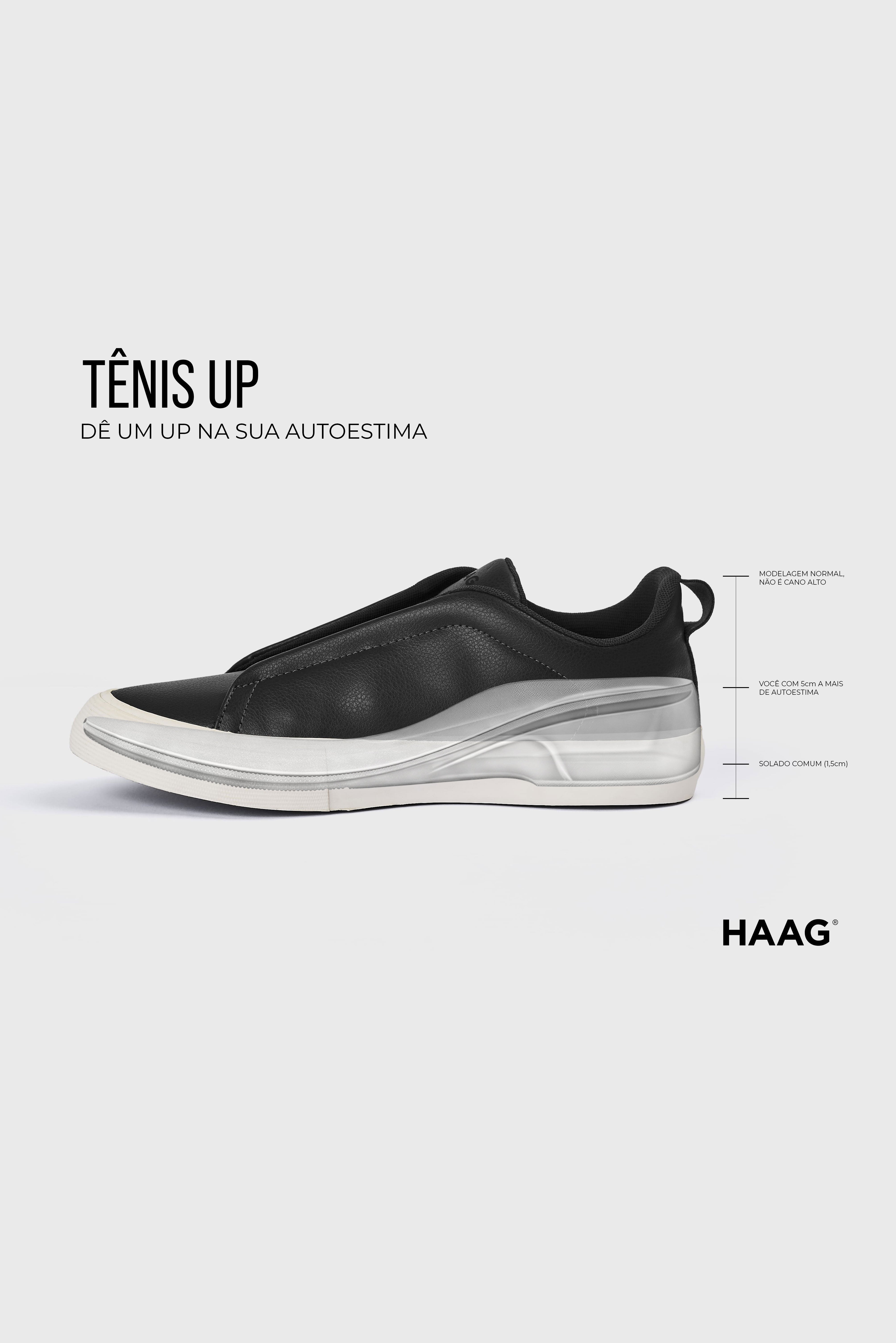 Tênis UP - Slip On - Casual Urban - Preto