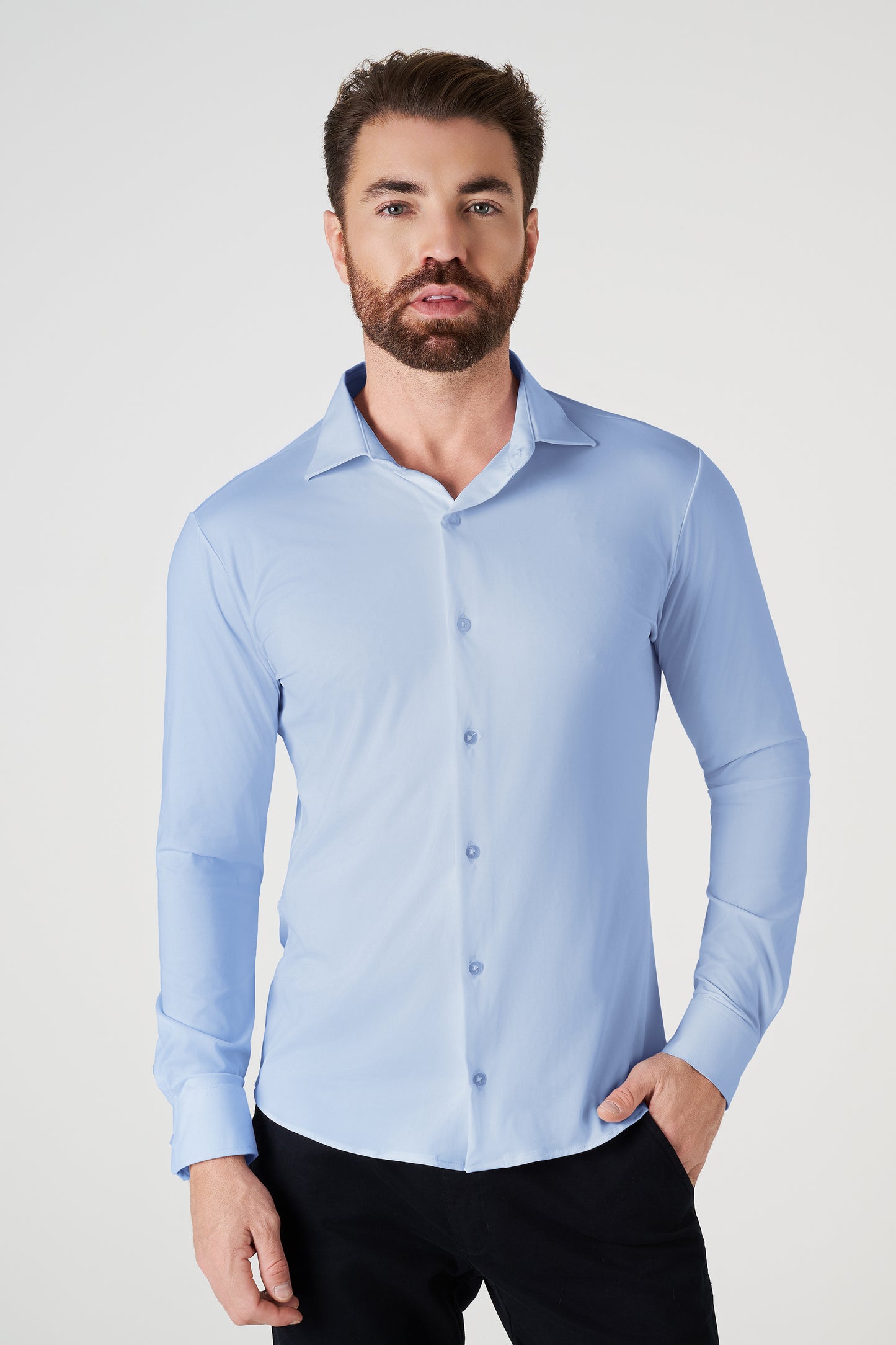 Camisa Tech - Não precisa passar - Azul Claro