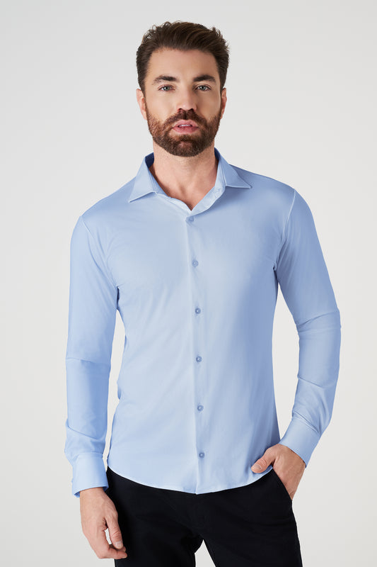 Camisa Tech - Não precisa passar - Azul Claro