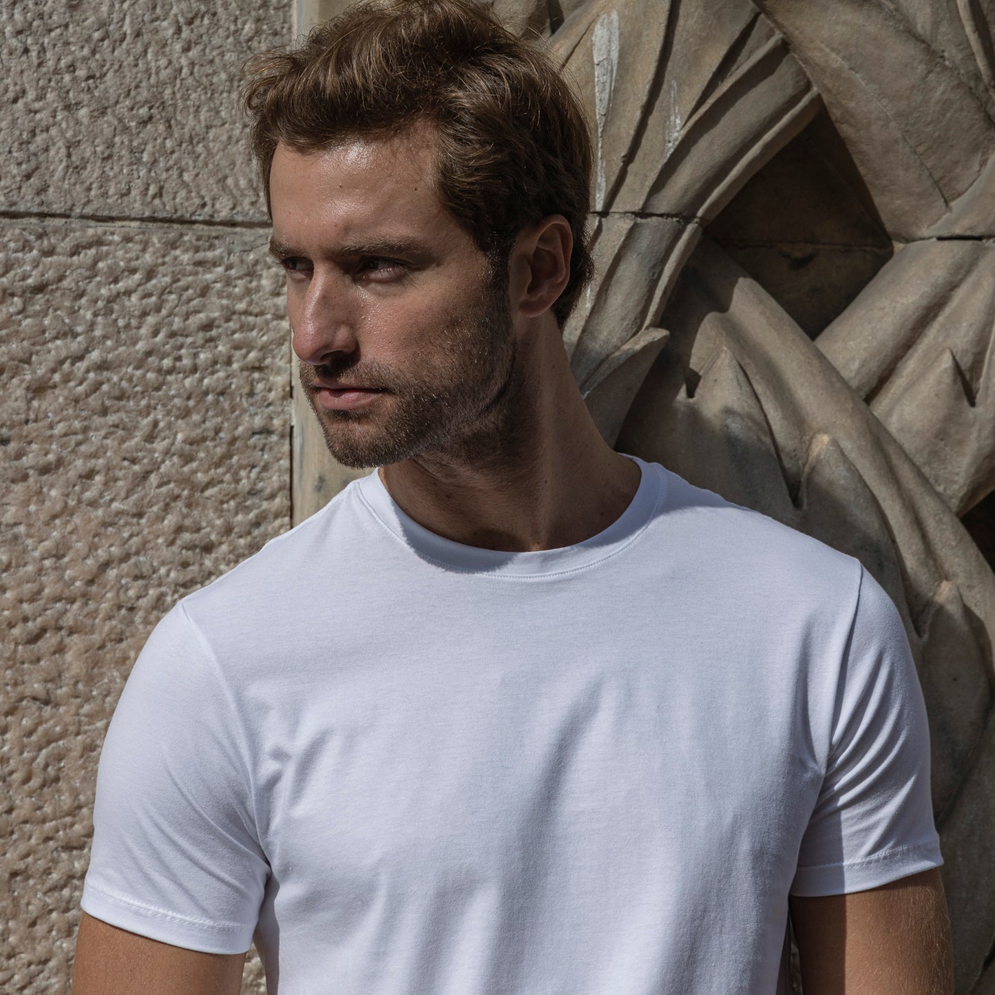 Kit 3 - Camiseta Algodão Egípcio - Branca/Preta/Azul Marinho
