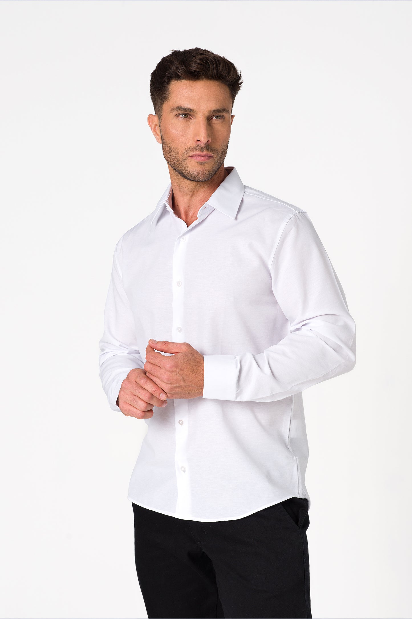 Camisa Passa Fácil Manga Longa - Branca