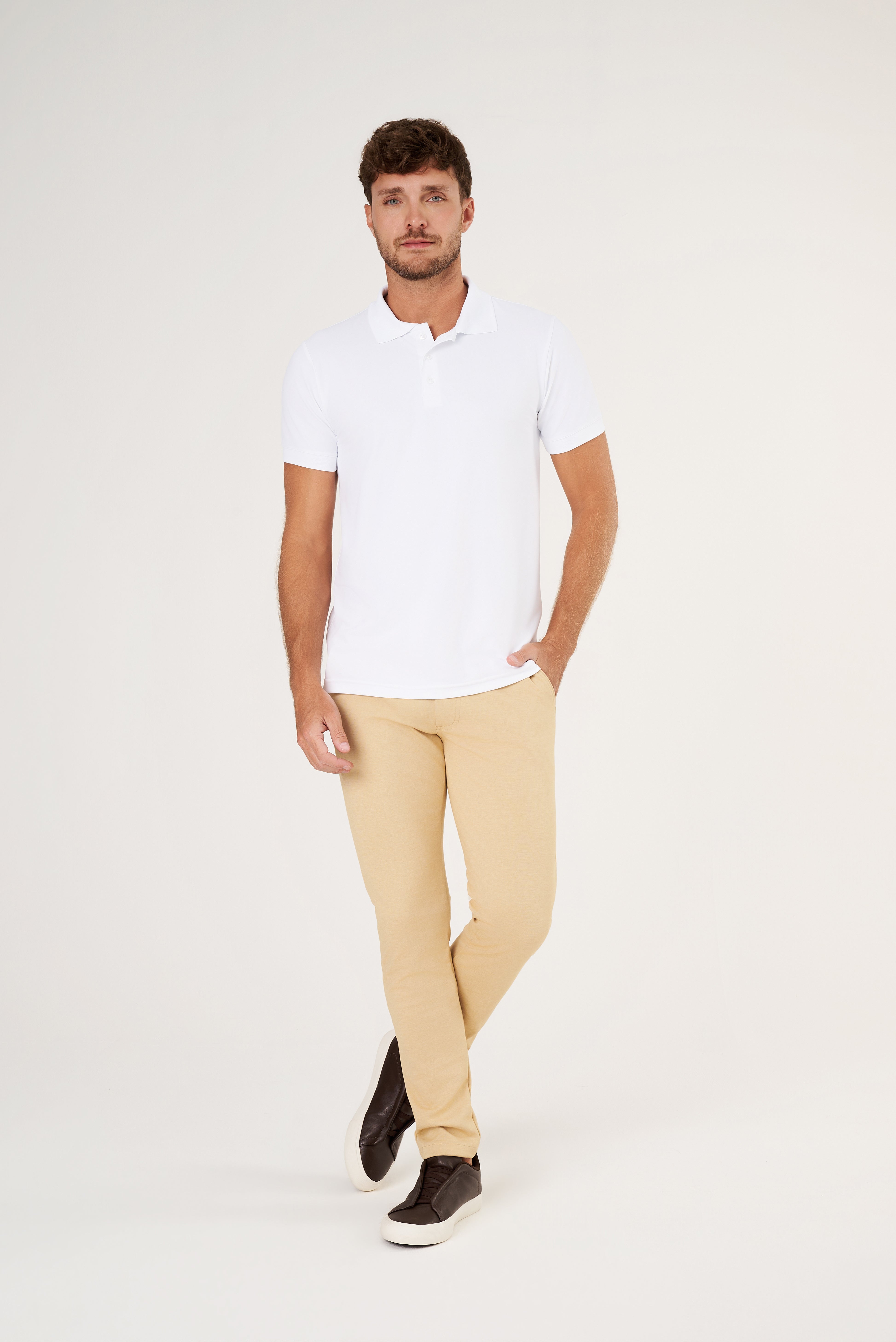Camisa Polo Flex - Branca