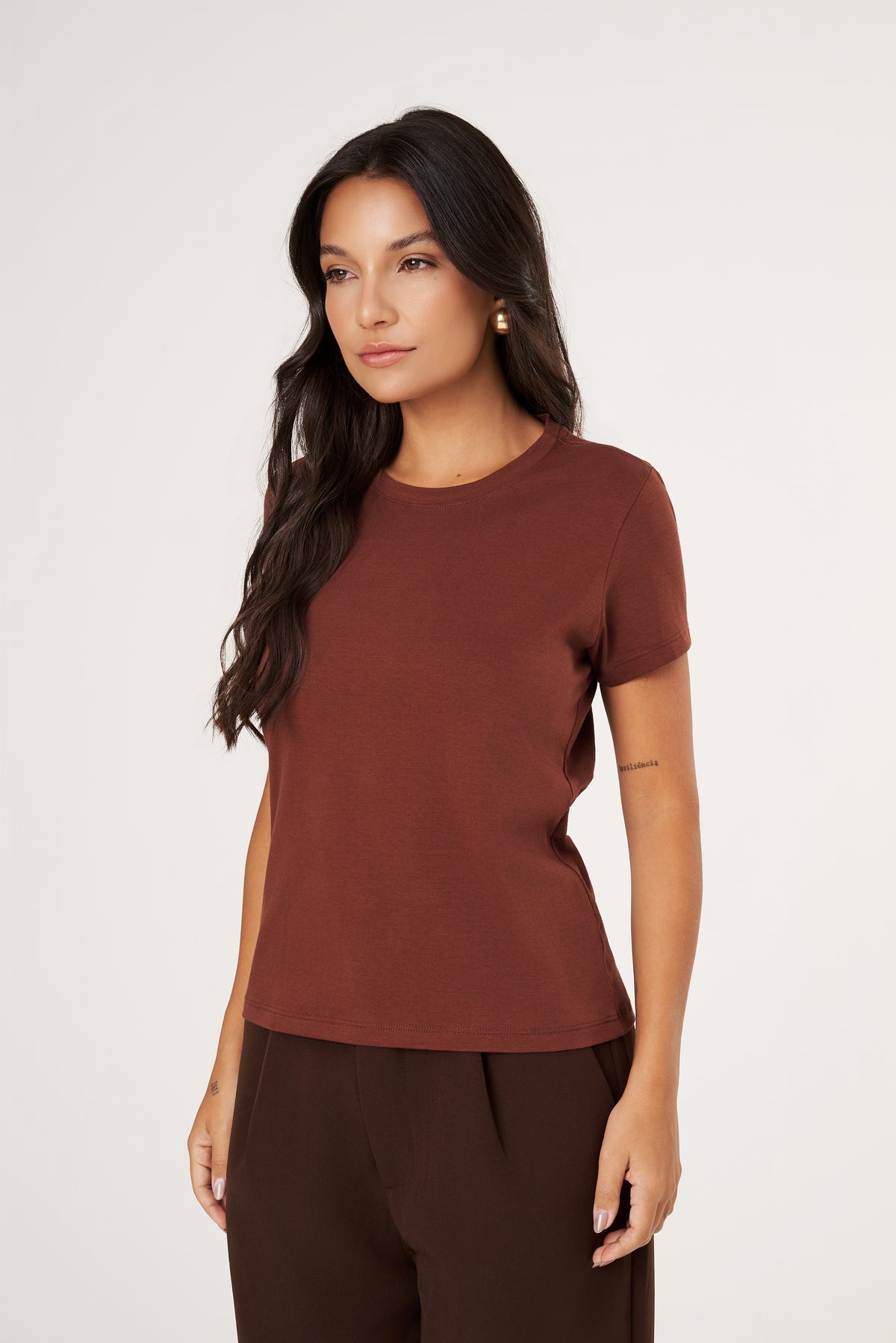 Camiseta Feminina Algodão Egípcio - BabyLook - Gola Redonda - Monte seu Kit | Haag