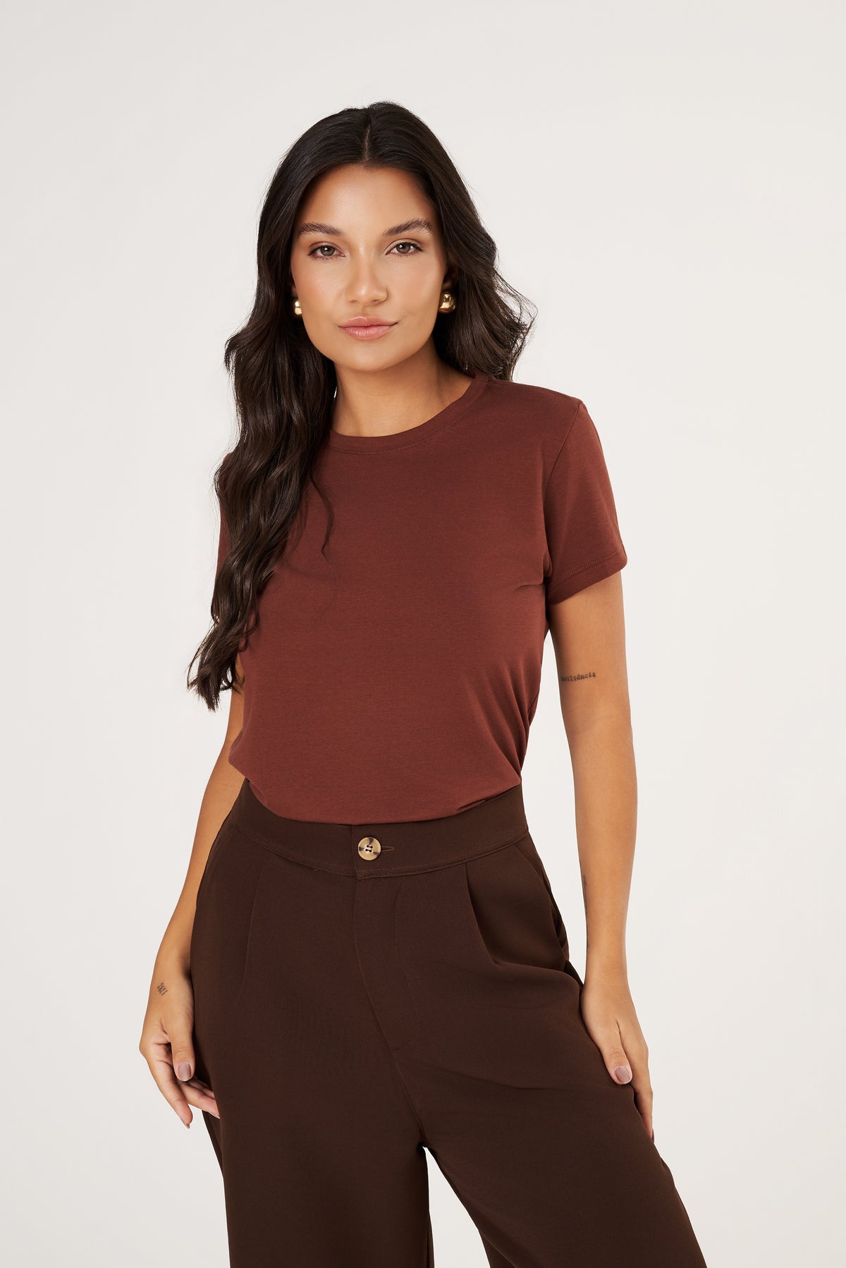 Camiseta Feminina Algodão Egípcio - BabyLook - Gola Redonda - Monte seu Kit | Haag
