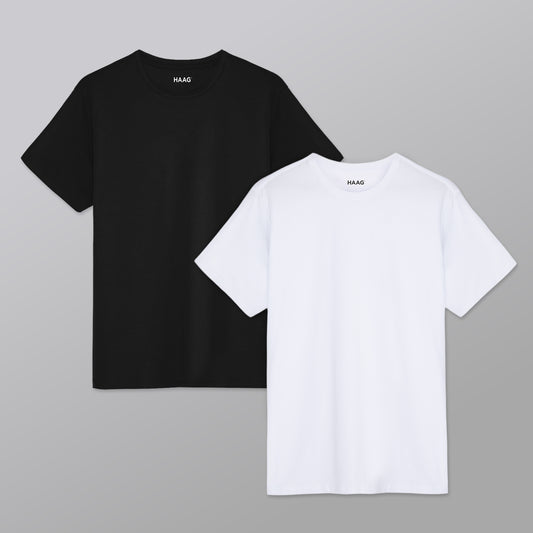Kit 2 - Camiseta Algodão Egípcio - Preta/Branca