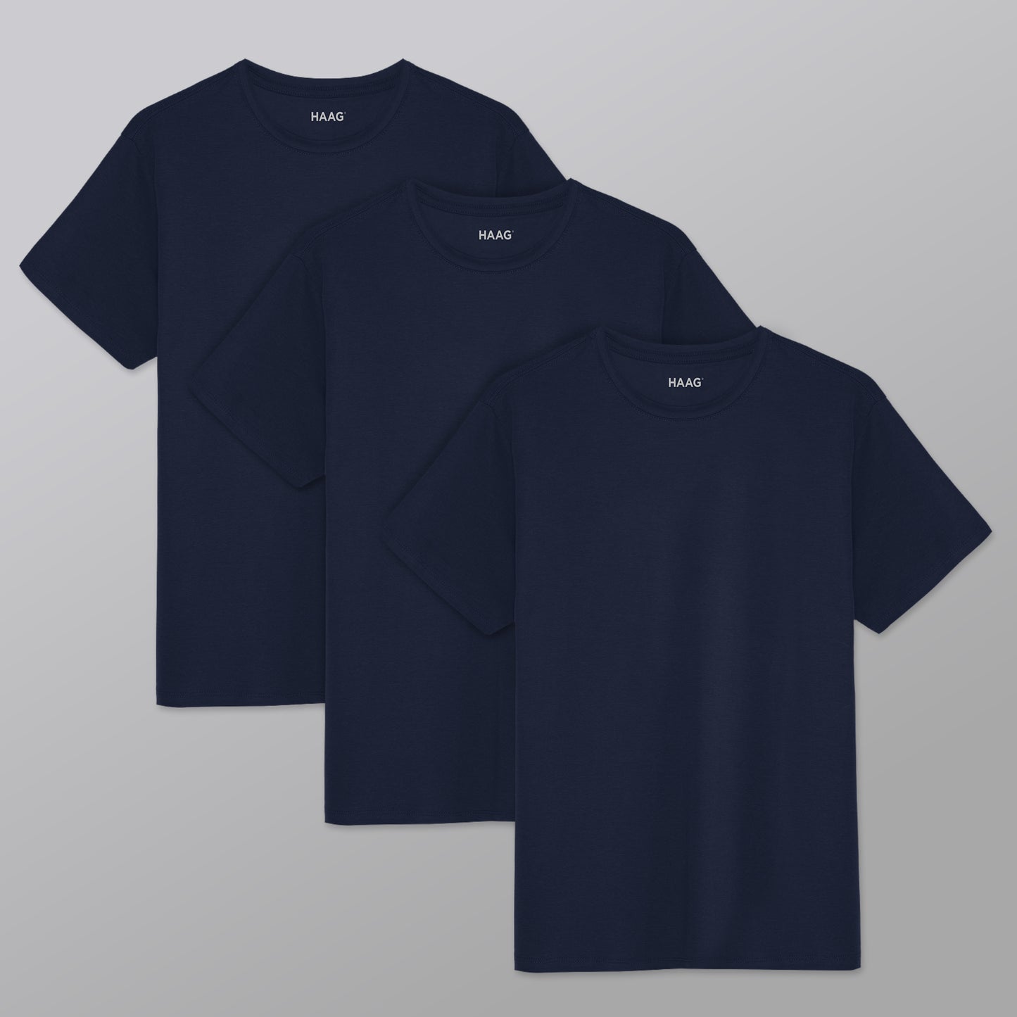 Kit 3 - Camiseta Algodão Egípcio - Azul Marinho