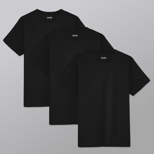 Kit 3 - Camiseta Algodão Egípcio - Preta