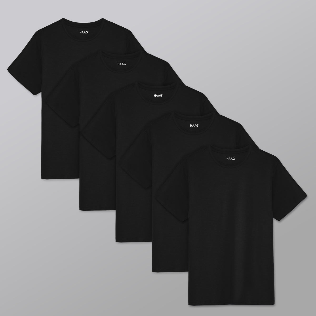 Kit 5 - Camiseta Algodão Egípcio - Preta