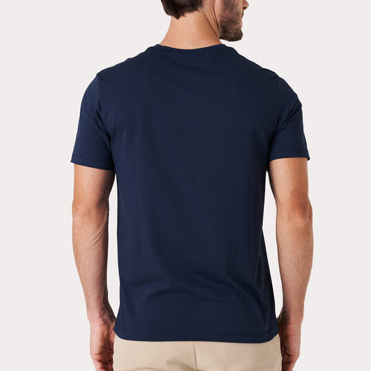Kit 3 - Camiseta Algodão Egípcio - Branca/Preta/Azul Marinho