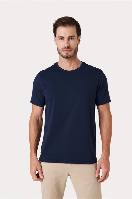 Camiseta Algodão Egípcio - Azul Marinho