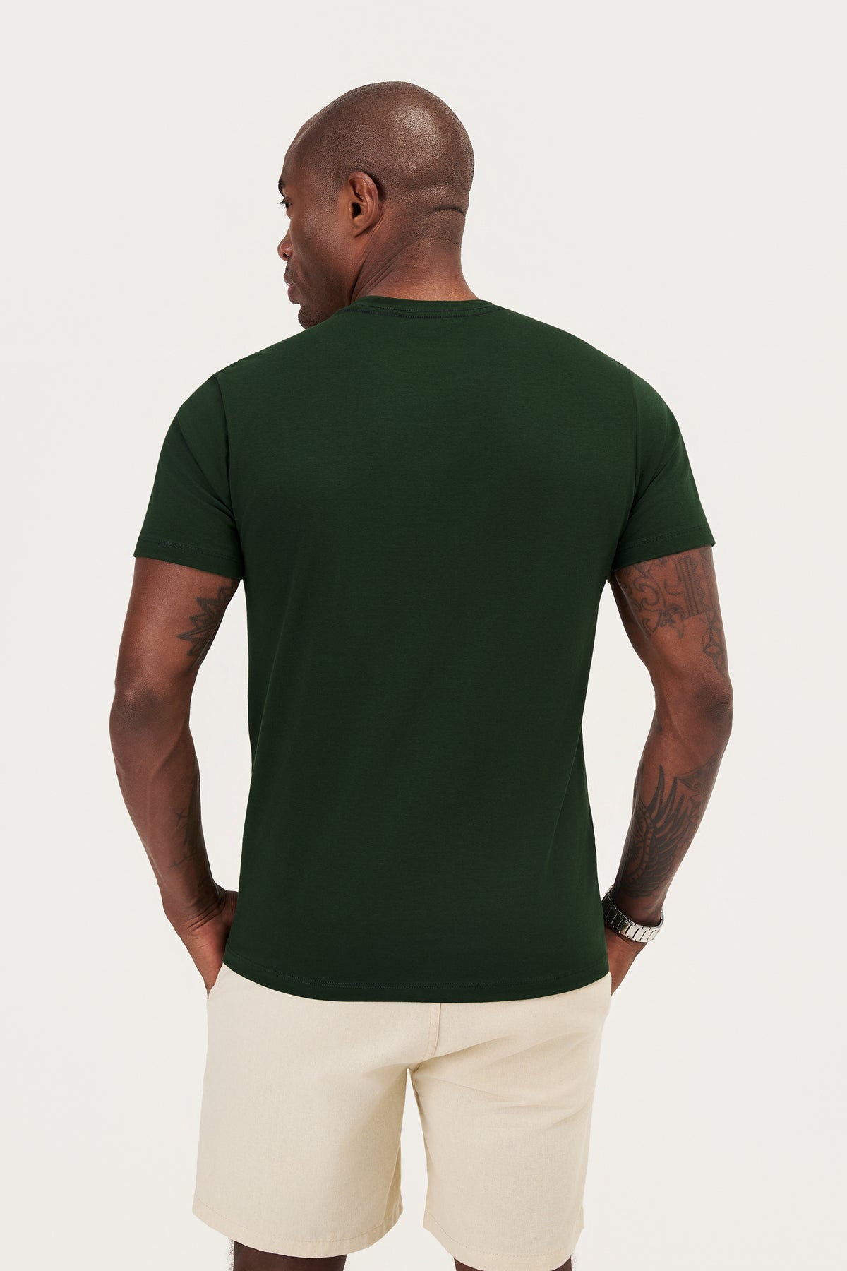 Camiseta Algodão Egípcio - Verde Militar