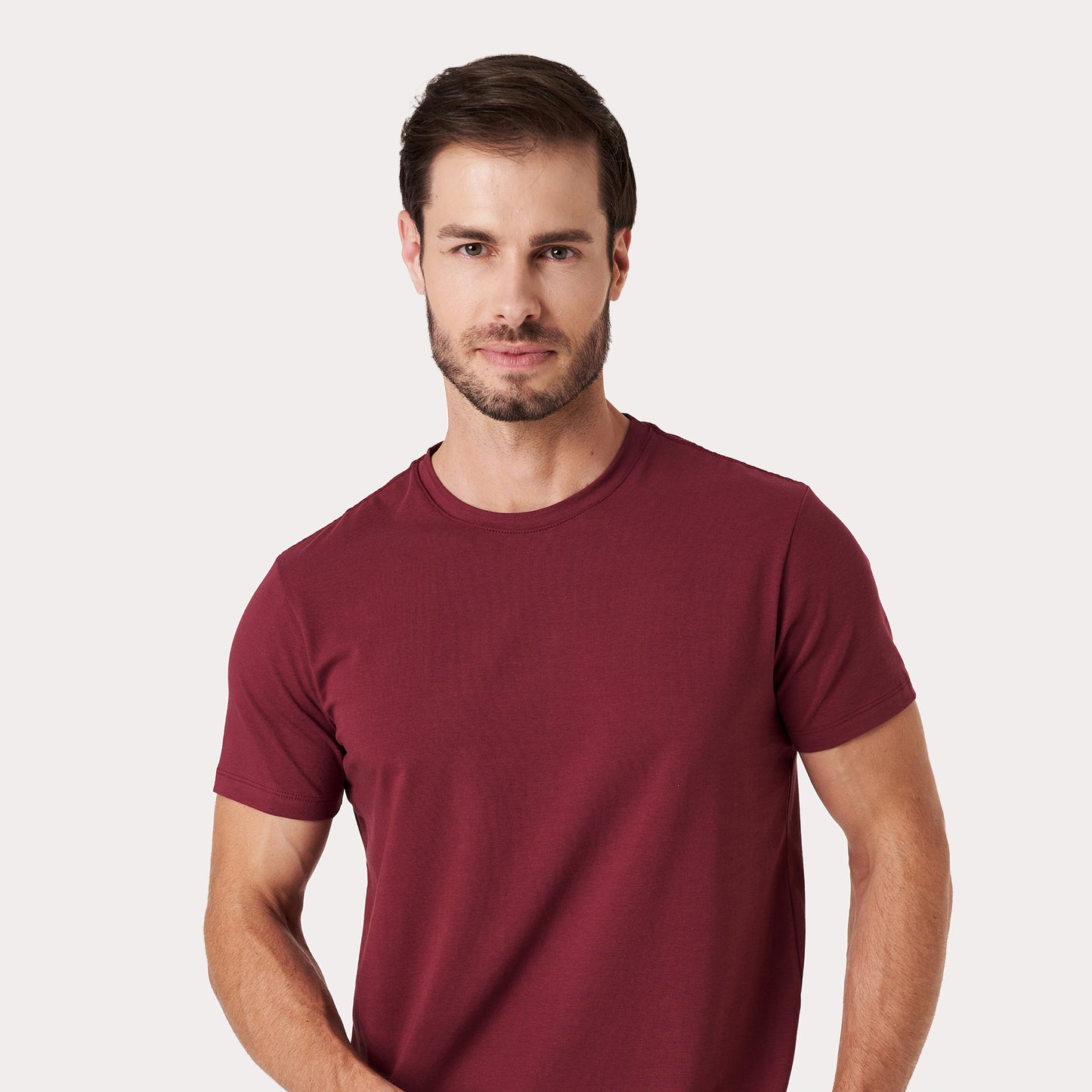 Kit 3 - Camiseta Algodão Egípcio - Branca/Preta/Vinho