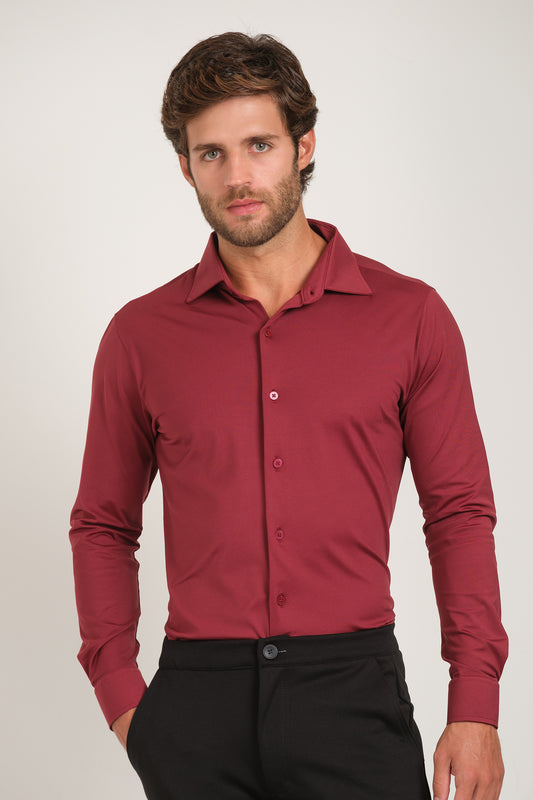 Camisa Tech - Não precisa passar - Vinho
