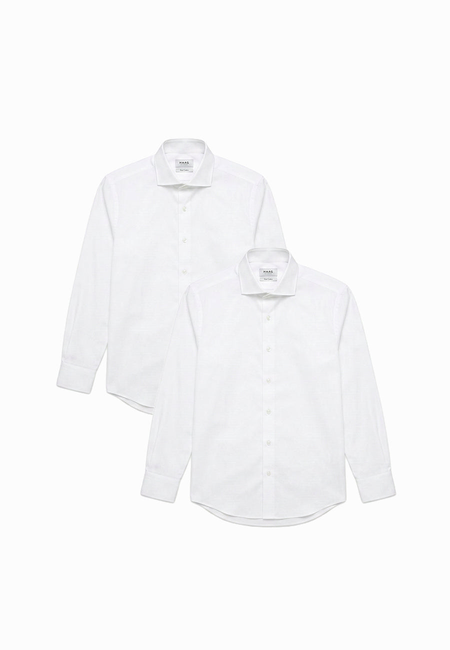 Kit 2 - Camisa Passa Fácil Manga Longa - Branca