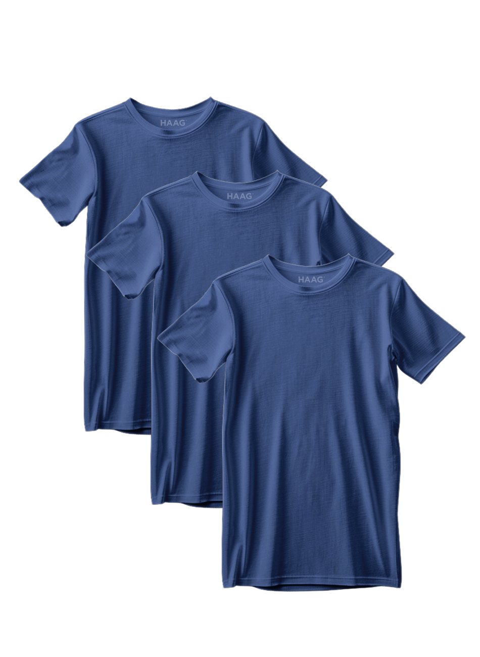 Kit 3 - Camiseta Algodão Egípcio - Azul Marinho