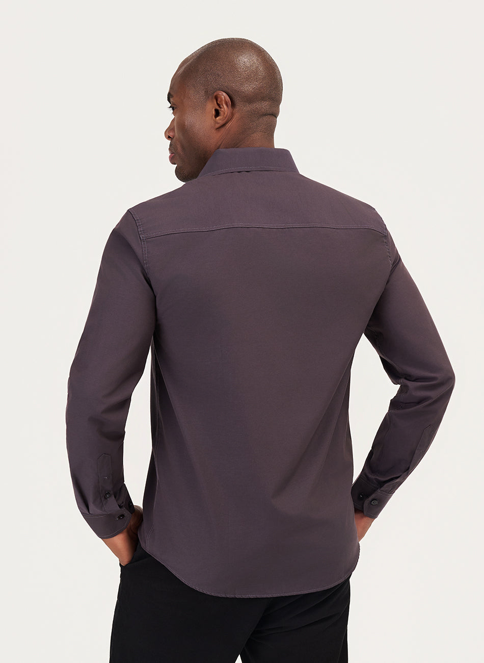 Camisa Passa Fácil Manga Longa - Chumbo