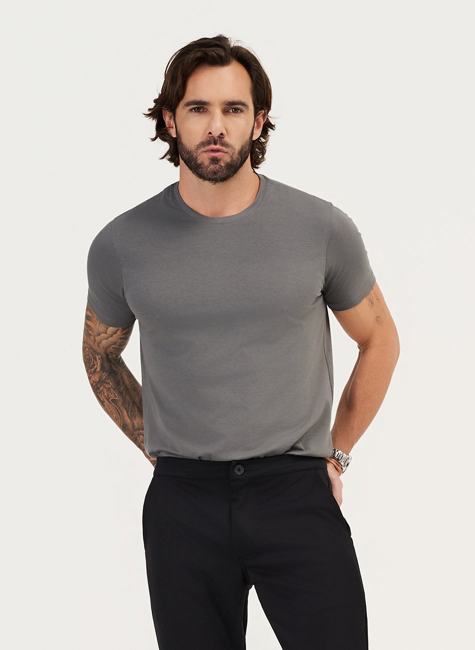 Camiseta de Algodão Egípcio > 3 - Cinza | Haag
