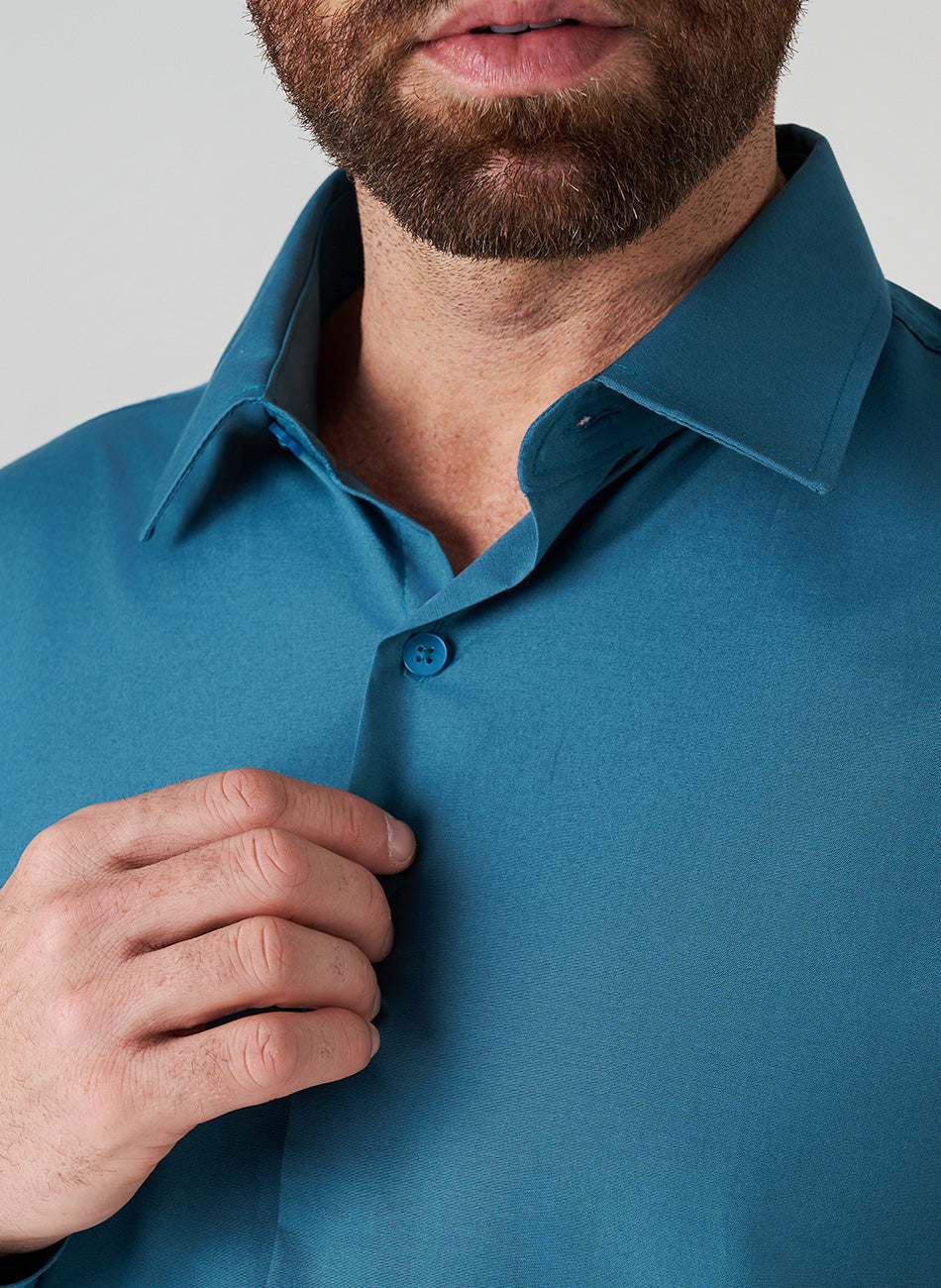 Camisa Passa Fácil Manga Longa - Petroleo