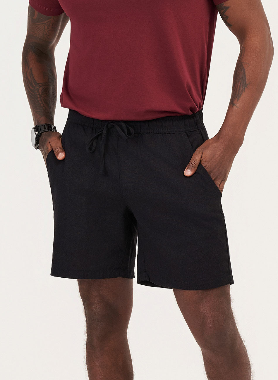 Shorts Linho - Preto | Haag