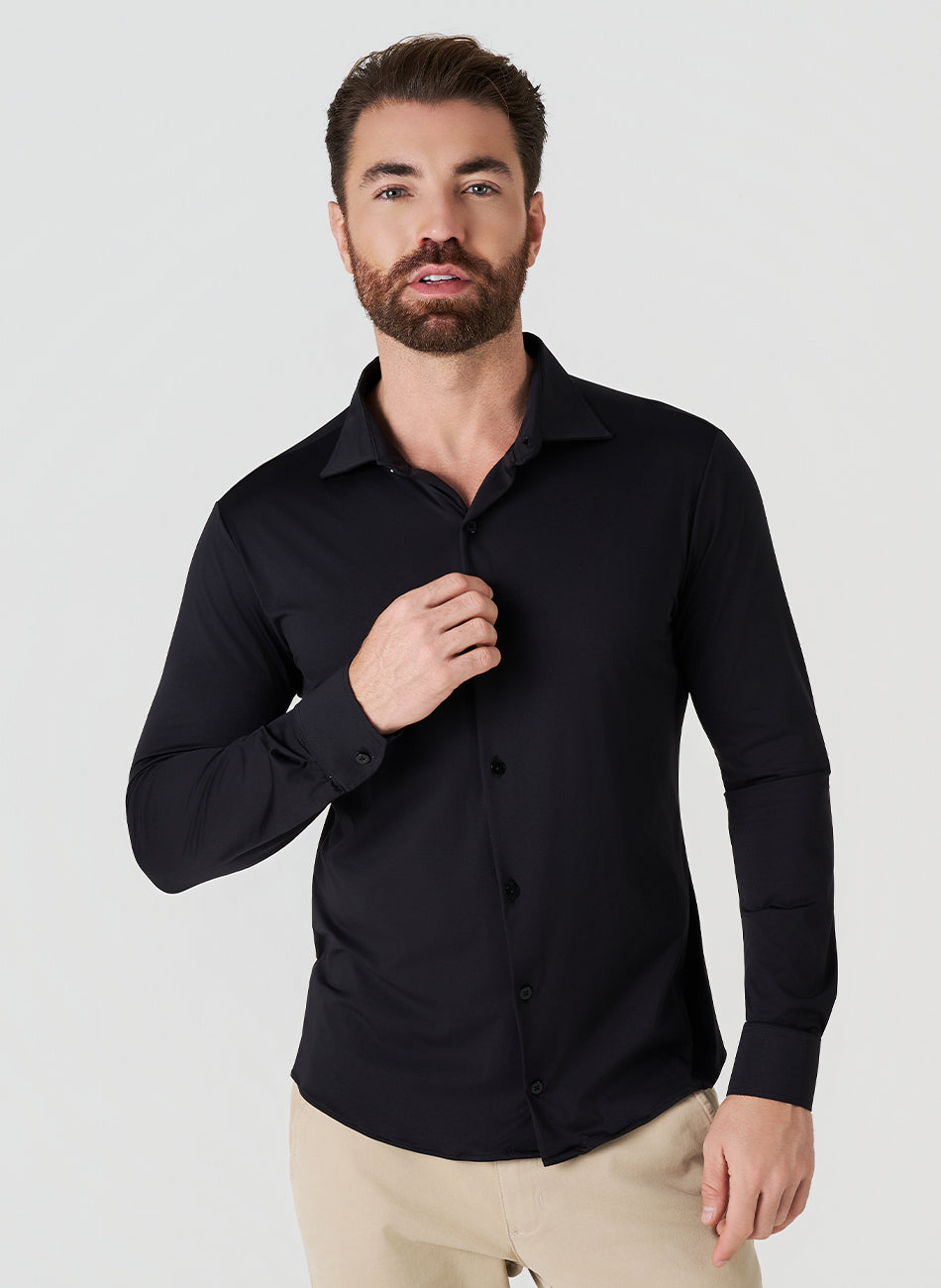 Camisa Tech  - Não precisa passar - Preto - Preta - Foto 3 | Haag