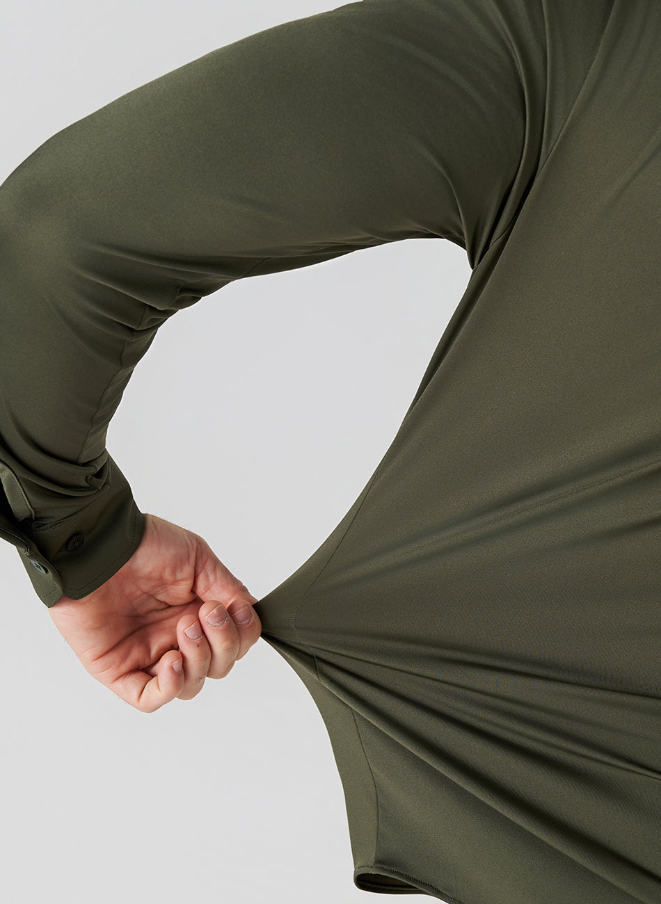 Camisa Tech - Não precisa passar - Verde Militar