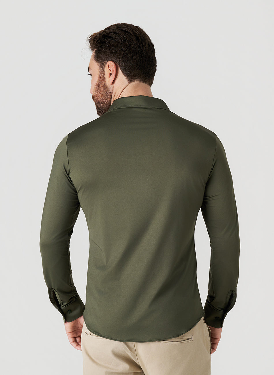 Camisa Tech - Não precisa passar - Verde Militar