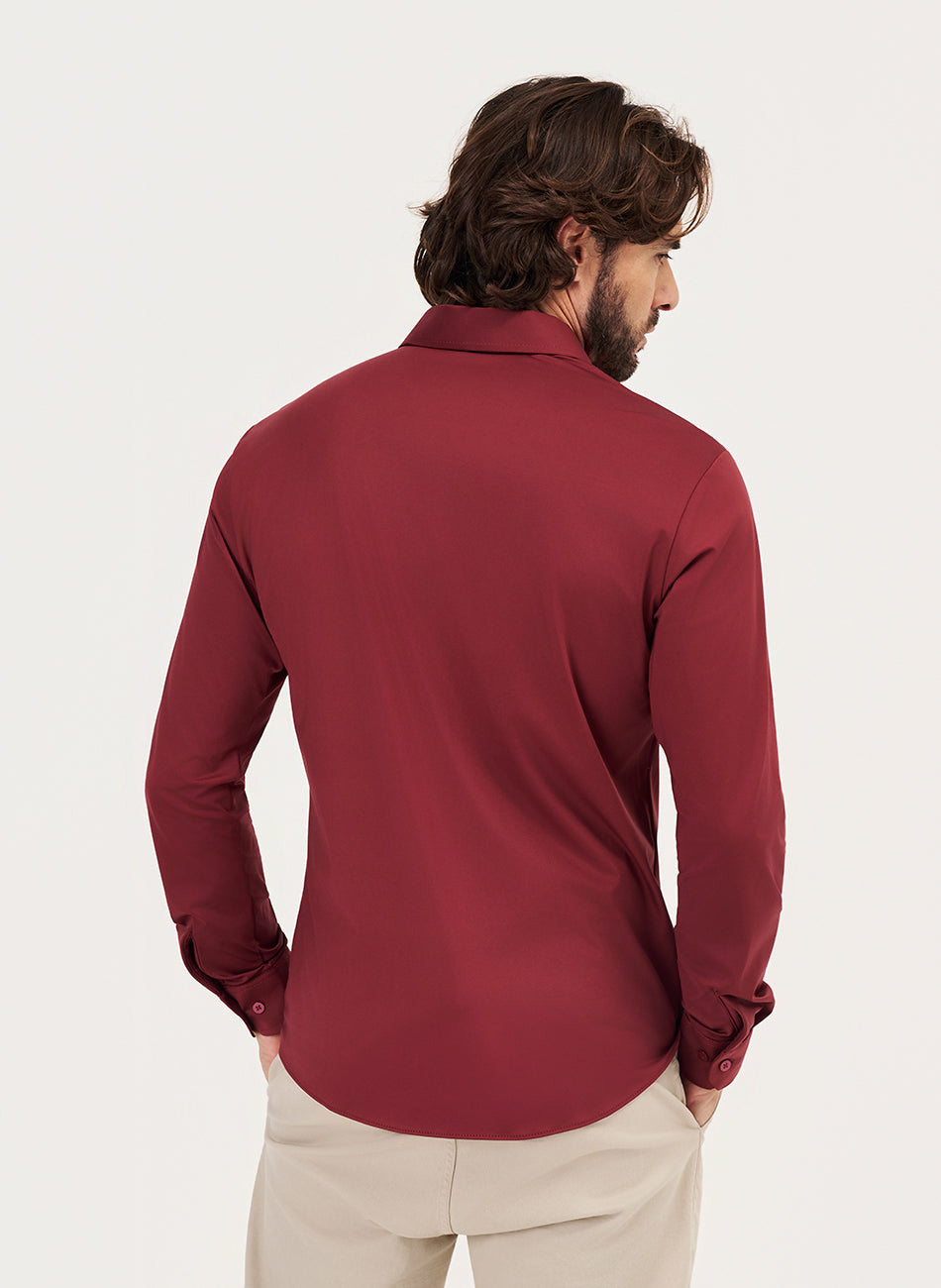 Camisa Tech - Não precisa passar - Vinho