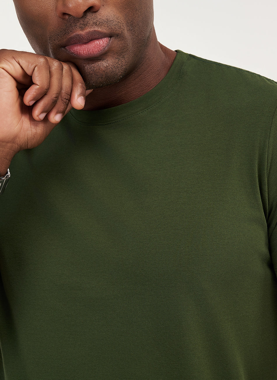 Camiseta Algodão Egípcio - Verde Militar