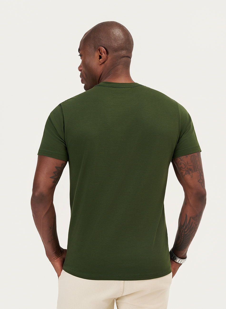 Camiseta Algodão Egípcio - Verde Militar