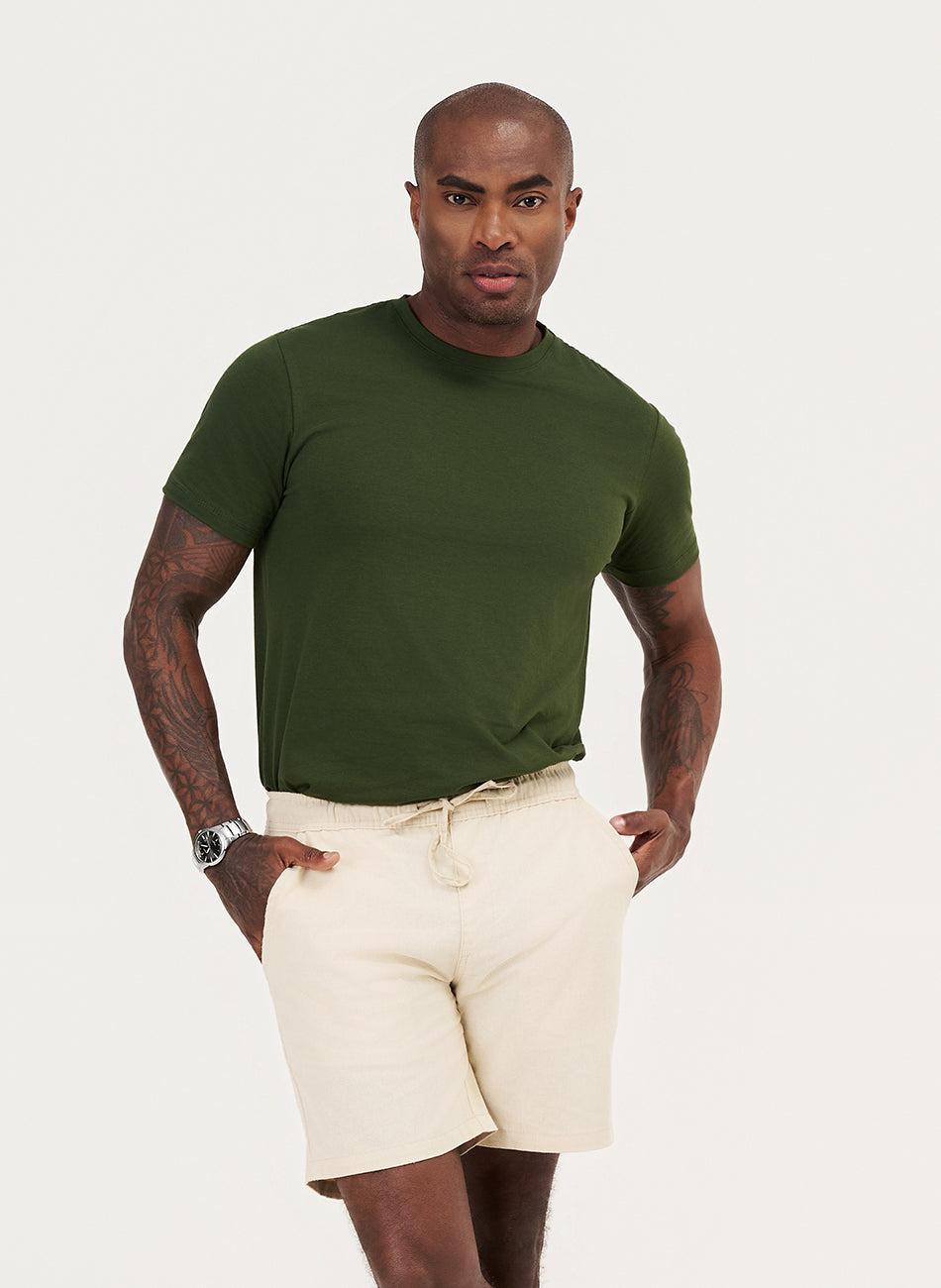 Camiseta Algodão Egípcio - Verde Militar